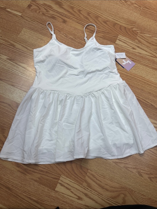 JoyLab Dresses & Skirts - JoyLab White Active Dress Built-In Shorts Adjustable Straps NWT L
